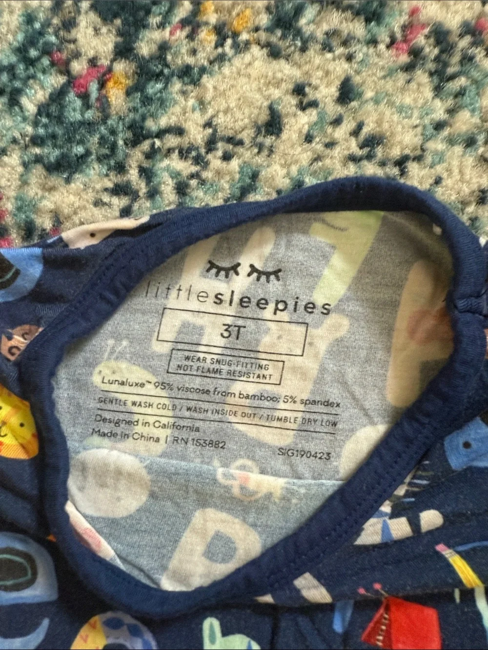 Little Sleepies Alphabet Friends pajamas